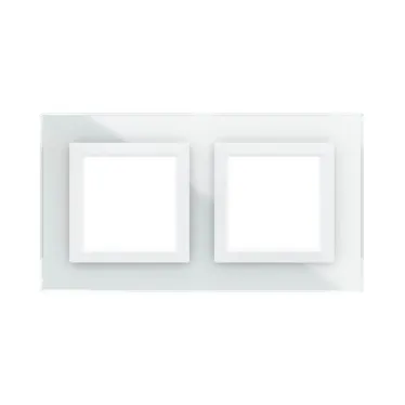 Рамка из натурального стекла, ''Avanti'', белая, 4 модуля