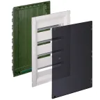 Щит встраиваемый пластиковый 4х18, прозрачная дверь с клеммником заземления