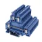 Клемма двухуровневая, винтовой зажим, 4 точки подключения, 2.5 кв.мм, синяя