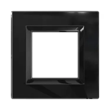 Рамка из натурального стекла, ''Avanti'', черная, 2 модуля