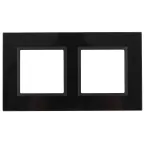 Рамка на 2 поста, стекло, Эра Elegance, чёрный+антр, 14-5102-05