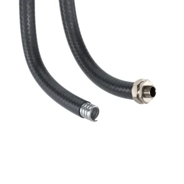 Металлорукав DN 26мм в гладкой PU оболочке, Dвн 26,5 мм, Dнар34,0мм,25м, цвет черный