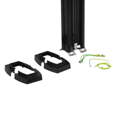 Универсальная колонна алюминиевая с крышкой из алюминия 1 секция, высота 2,77 метра, с возможностью увеличения высоты до 4,05 метра, цвет черный