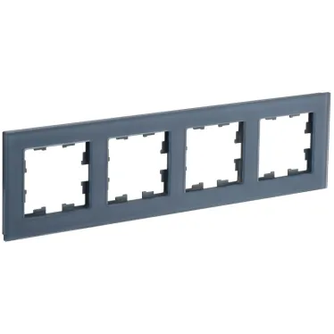 BRITE Рамка 4 поста РУ-4-2-Бр стекло маренго матовый IEK