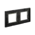 Рамка из натурального стекла, ''Avanti'', черная, 4 модуля