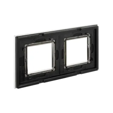 Рамка из натурального стекла, ''Avanti'', черная, 4 модуля