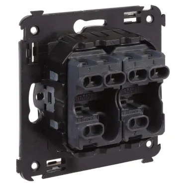 Avanti Выключатель двухклавишный в стену, Черный квадрат