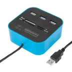 Разветвитель USB на 3 порта+картридер (все в одном) черный,,
