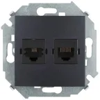 Розетка комбинированная RJ11 + RJ45 Cat.5e UTP (Systimax) цвета графит S15