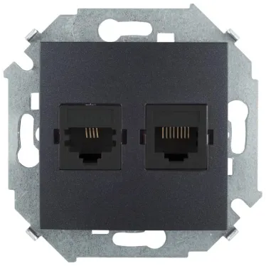 Розетка комбинированная RJ11 + RJ45 Cat.5e UTP (Systimax) цвета графит S15