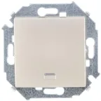 Выключатель одноклавишный, с подсветкой, 16А 250В винтовой зажим, шампань