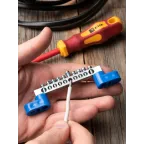 Шина 0 N (6x9мм) 10 отв. цинк 2 синих угловых изолятора