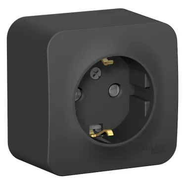 BLANCA розетка наружная с заземлением со шторками, 16А, 250В, антрацит
