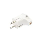 Вилка Евро угловая с з/к 16А белая REXANT