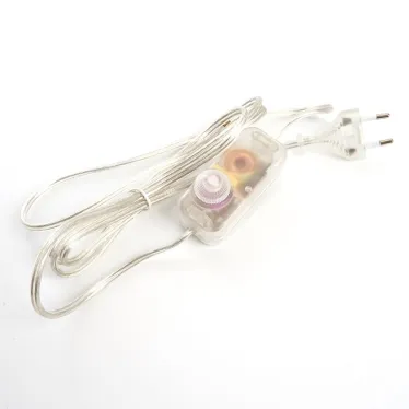 Шнур сетевой 1.5+0.5м 200Вт,230В прозрачный