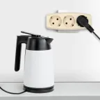 Тройник 3гн, c заземл, со шторками (сл. кость) (10/60/960) SP-3e-I