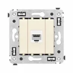 Avanti Компьютерная розетка RJ-45 без шторки в стену, кат.6А одинарная, Ванильная дымка