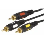 Шнур 3 RCA - 3 RCA, 1.5 м., черный GOLD