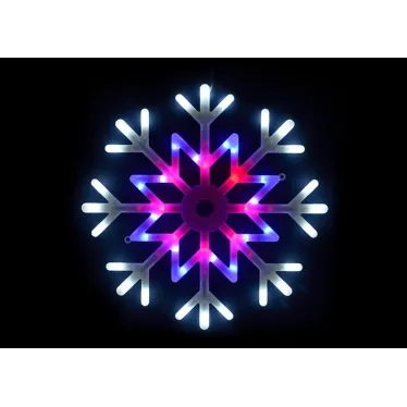 Фигура светодиодная Снежинка 40х40см Подвесная 48 светодиодов Красный синий Провод прозрачный ULD-H4040-048/DTA MULTI IP20 SNOWFLAKE