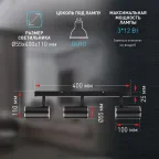 Светильник настенно-потолочный спот OL35-3 BK MR16 GU10 IP20 черный хром