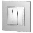 Выключатель тройной, 10АХ-250В, Эра Elegance, алюминий,14-1107-03