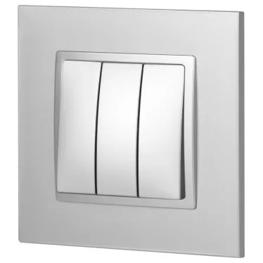 Выключатель тройной, 10АХ-250В, Эра Elegance, алюминий,14-1107-03