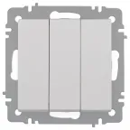 Выключатель Intro Accent 6-106-01 тройной, 10А-250В, IP20, СУ, AL/CU, белый