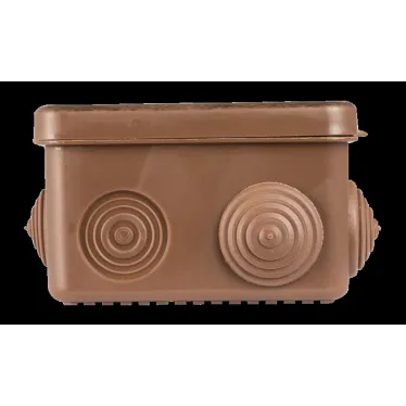 Коробка распаячная КМР-030-031 с крышкой (83х83х54) 7 мембранных вводов тёмное дерево IP54 PROxima