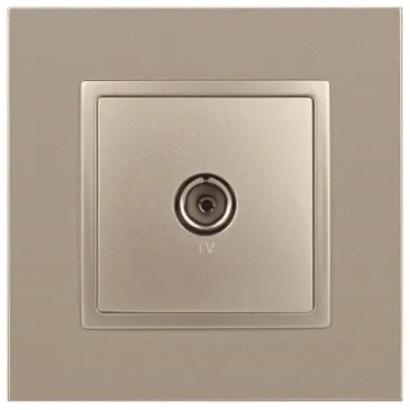 Розетка TV одиночная, Эра Elegance, шампань, 14-3101-04