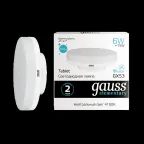 Лампа светодиодная LED 6 Вт 460 лм 4100К таблетка нейтральный GX53 AC 220В Elementary Gauss
