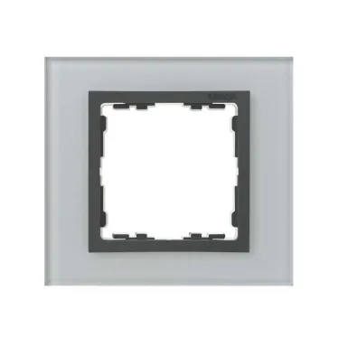 Рамка на 1 пост, S82N, серый - графит (стекло)