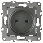 Розетка 2P, 16A-250В, Эра12, графит, 12-2105-12