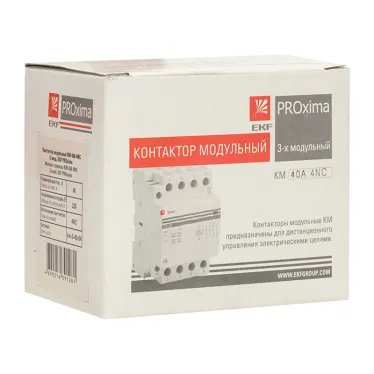 Контактор модульный КМ 40А 4NC (3 мод.) PROxima