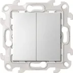 Двухклавишный переключатель (проходной) 10AX 250В~ цвета алюминий S24 Harmonie