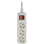 Удлинитель с заземл, 3x1мм2, 16A, ПВС, с выкл, 3гн, 3м (10/480) U-3es-3m-3x1