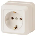 Розетка Intro Quadro 2-202-02 с заземлением 2P+E Schuko, 16А-250В, IP20, ОУ, слоновая кость