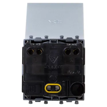 Avanti Розетка с крышкой модульная 2P+E с з/ш Закаленная сталь2 модуля