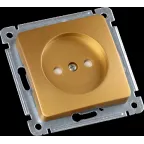 MASTER Розетка одноместная со шторками, скрытой установки, в рамку, золото