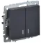 BRITE Выключатель двухклавишный с индикацией 10А ВС10-2-1-БрГ графит