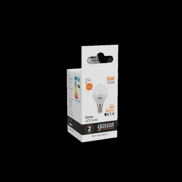 Лампа светодиодная LED 6 Вт 420 лм 3000К шар P45 теплый E14 AC 220В Elementary Gauss