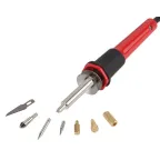 Паяльник с функцией выжигания + 6 насадок Лидер, жало Long life 230 В 30 Вт