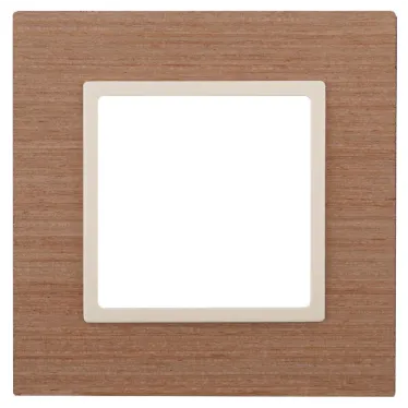 Рамка на 1 пост, дерево, Эра Elegance, ясень+сл.кость, 14-5301-07