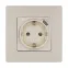 Розетка с заземлением с USB тип C - Etika - со шторками 16А 250В 1500мА 7,5Вт безвинтовые зажимы - слоновая кость