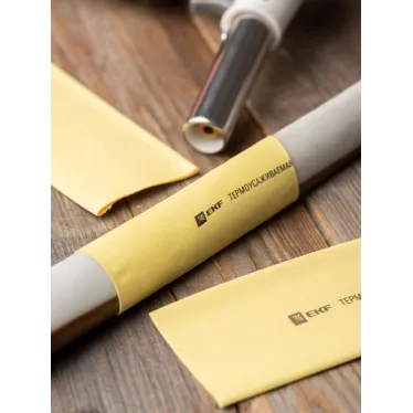 Трубка термоусаживаемая ТУТ нг 30/15 желтая рулон PROxima