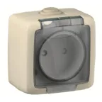 Розетка наружная со шторками без заземления слоновая кость