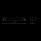 Светильник промышленный линейный ДСП 45 Вт 4500 лм 4000К AC 220В IP65 1470х60х55мм матовый сквозная проводка соеденяется в линию UNIVERSAL Gauss