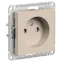 ATLASDESIGN РОЗЕТКА без заземления со шторками, 16А, механизм, ПЕСОЧНЫЙ