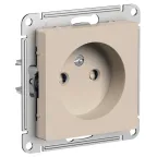 ATLASDESIGN РОЗЕТКА без заземления со шторками, 16А, механизм, ПЕСОЧНЫЙ