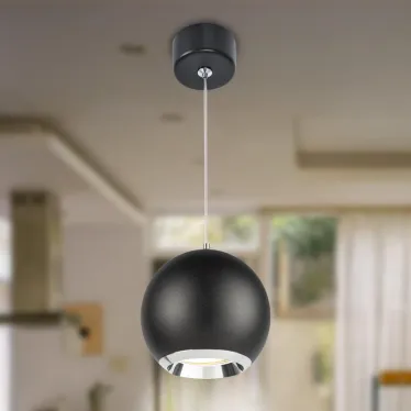 Светильник подвесной потолочный PL32 BK/CH MR16 GU10 круг черный, хром