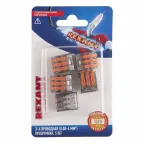 Универсальная клемма СМК 222-413, 3-проводная прозрачная 0,08-2,5/4 кв мм (блистер 5 шт./уп.), REXANT